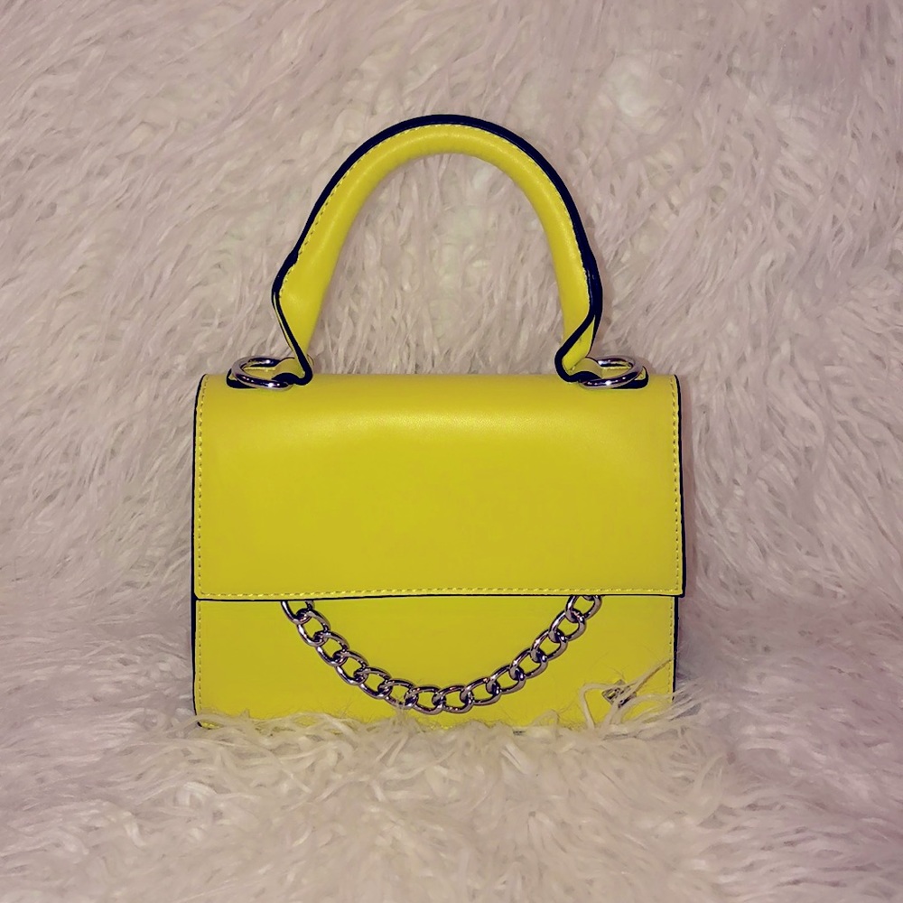 mini neon yellow purse